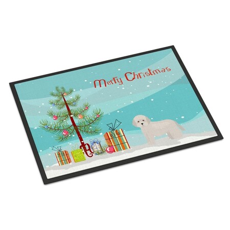 Carolines Treasures 18 x 27 in. Cyprus Poodle Christmas Tree Indoor or Outdoor Mat CK3449MAT
